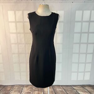 Betsey Johnson black rough seamed business professional sheath dress size 4